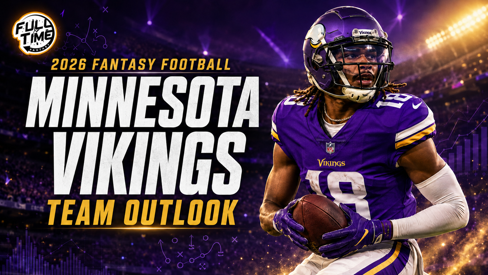 Justin Jefferson featured on the 2026 Minnesota Vikings fantasy football team outlook