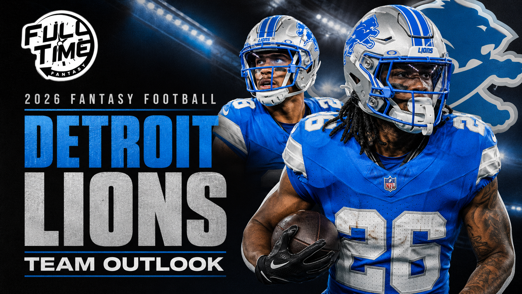 Detroit Lions fantasy football outlook 2026 featuring Jahmyr Gibbs and Amon-Ra St. Brown